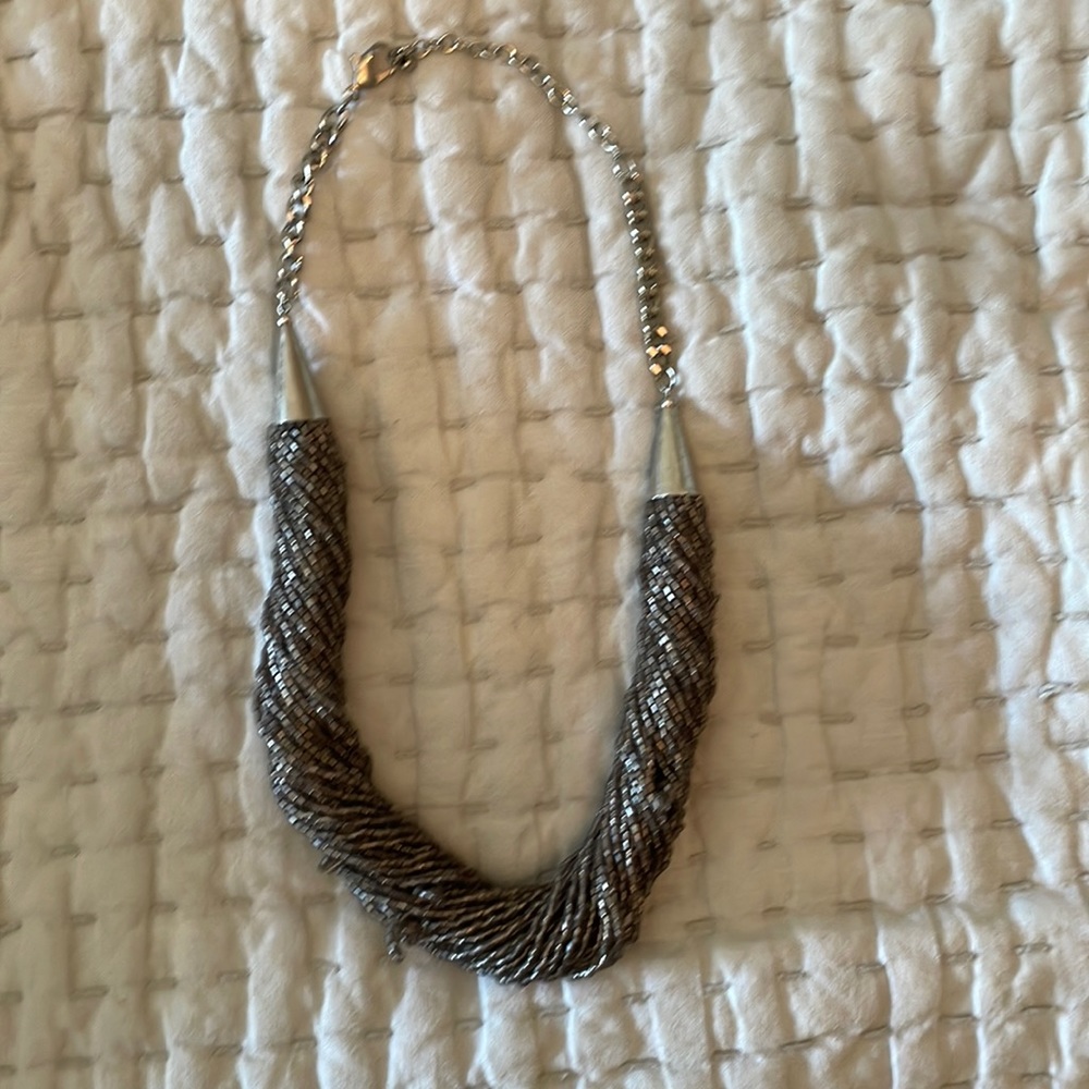 Beaded statement necklace.